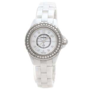 CHANEL H2572 J12 29mm 8P Diamond White Ceramic Watch, Ceramic/Ceramic/Diamond...